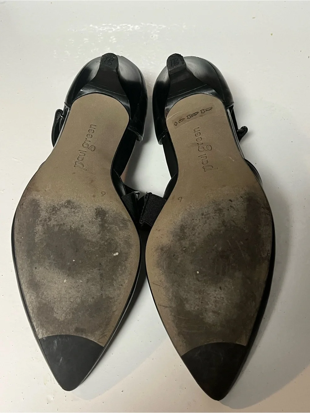Paul Green Black Cross-Strap Pointed-Toe Pumps